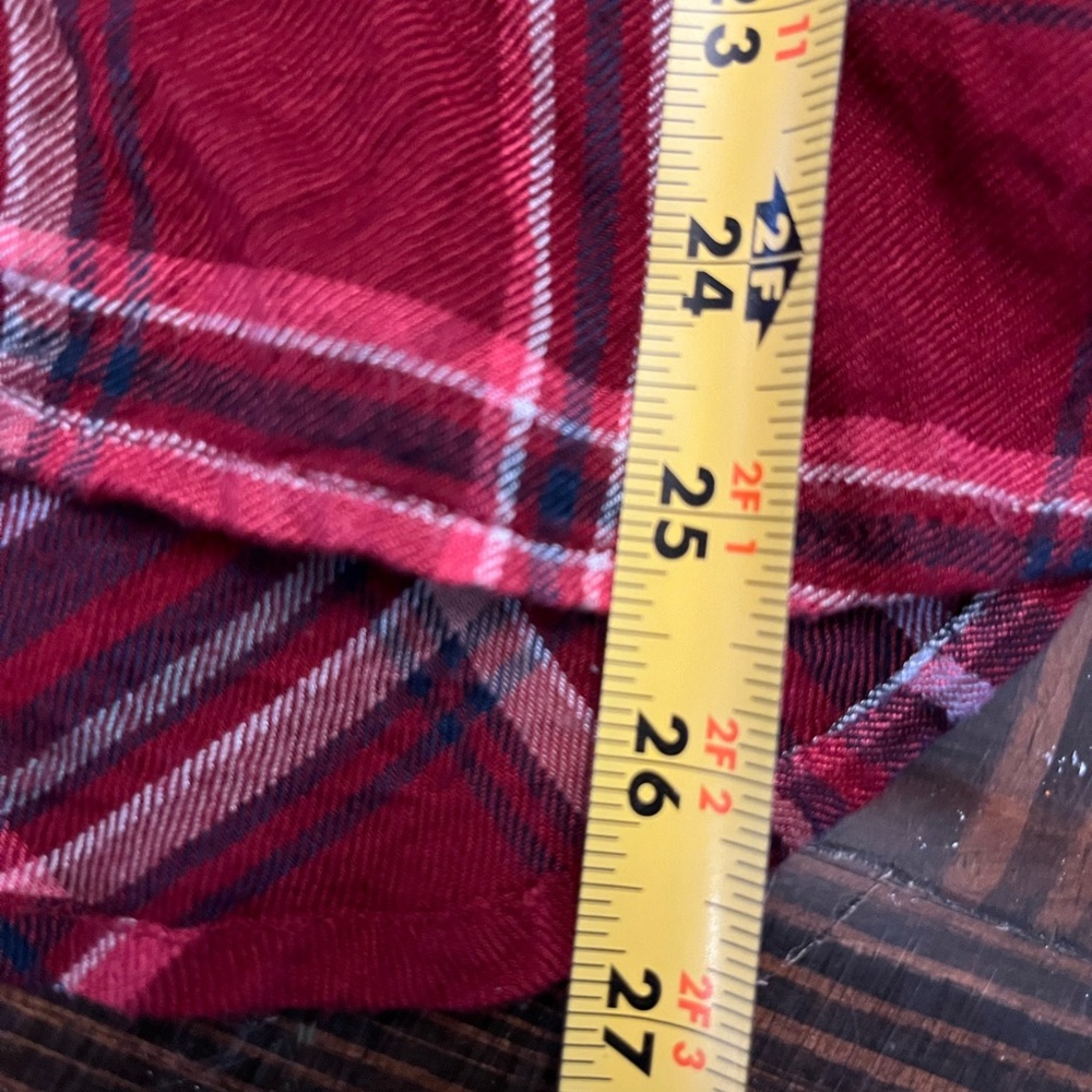 Lucky Brand Women’s Red and Navy Plaid Flannel Shirt, Size Small - Picture 5 of 6